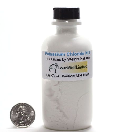 Potassium Chloride  4 Oz  1/4  Lb in Screw-Top HDPE Bottle Pure 99+% Food grade