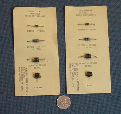 Electronic Transhield Surge Suppressor Diodes  Ledex/Lucus 3 Cards containing 4