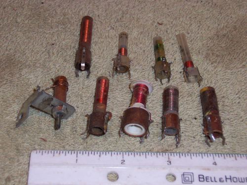 OG5638 - Build-It! Bargain: Lot of nine (9) vintage Slug-tuned Inductors