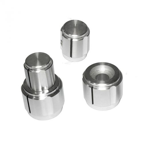 Silver stacked concentric knobs with separate indicators, 1/4&#034; and 1/8&#034; shafts for sale
