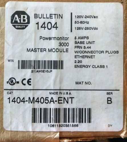 New Sealed Allen Bradley 1404-M405A-ENT /B PowerMonitor 3000 Master Module