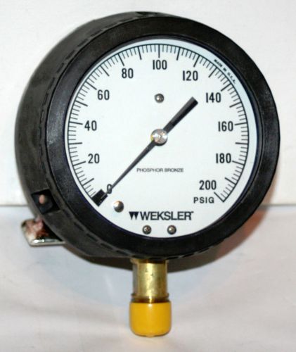 200 psi 4-1/2&#034; dial 1/2&#034; npt pressure gauge weksler for sale
