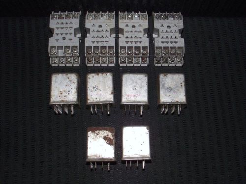 Lot of 6 used amf potter &amp; brumfield relays &amp; 4 relay mounts for sale