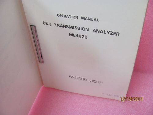 ANRITSU ME462B DS-3 Transmission Analyzer - Operation Manual