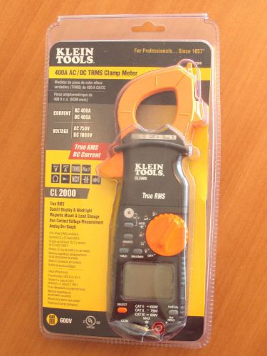 NEW SEALED KLEIN TOOLS CL2000 AC/DC TRUE RMS CLAMP METER MULTIMETER