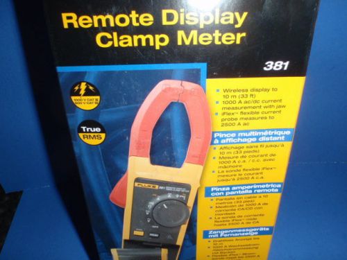 New fluke 381 remote display true-rms ac/dc clamp meter with iflex &amp; grip set for sale