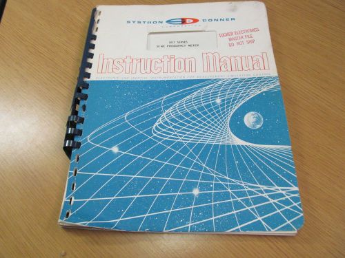 Systron donner 1017 50 mc frequency meter instruction manual w/schematics 44525 for sale