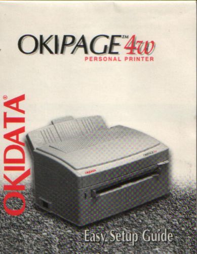 OKIDATA  OKIPAGE 4W PERSONAL PRINTER SET UP GUIDE