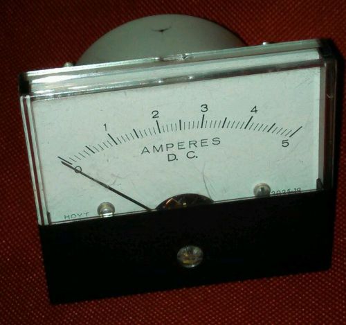 HOYT 0-5 Amperes DC Analog amp meter 329.56 USA Ammeter
