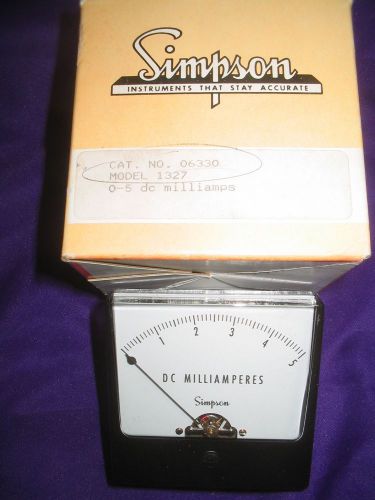 NIB Simpson Model 1327 0-5 MVDC Panel Meter Cat # 06330
