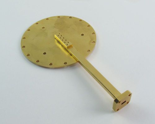 Gold Plated Radial Antenna Waveguide WR-22, 33-50 GHz, lots of gold!