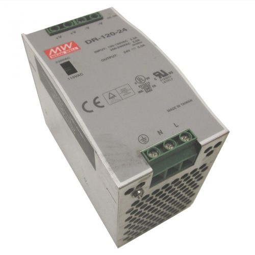 Mean well dr-120-24 100-120vac 3.3a 24vdc 5a din mount power supply for sale