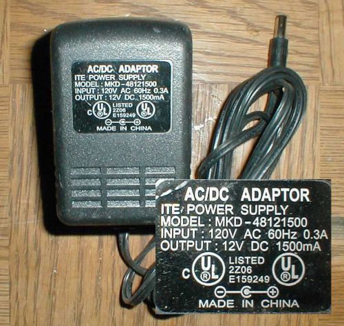 Ite mkd-4112500 ac adapter 12vdc 1500ma 1.5a barrel wall for sale