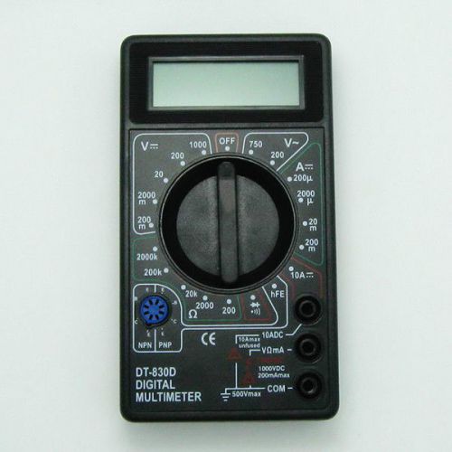 Dt830d digital multimeter with buzzer ohm voltage ampere meter + test probe lcd for sale