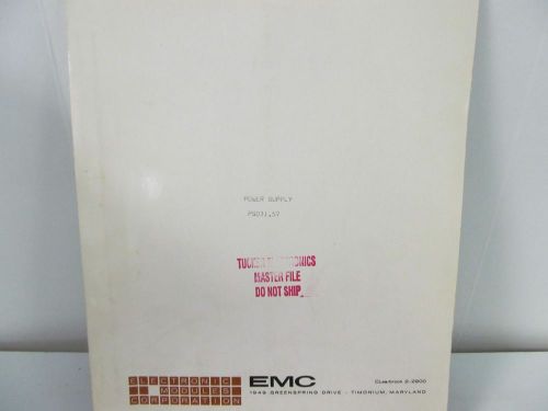 EMC Instruments PS031.57 Power Supply: Overview Manual w/Schematics