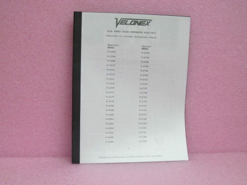Velonex Manual V-1xxx Series High Power Pulse Gener. Plug-ins Specification Man.