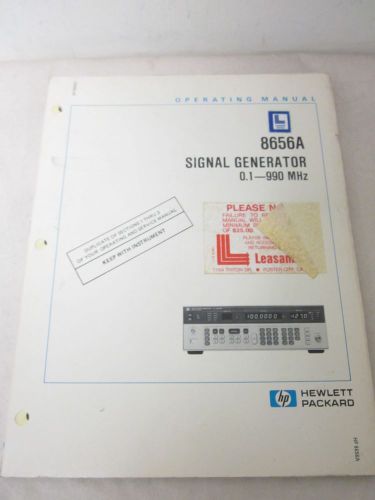 Hewlett packard 8656a signal generator 0.1-990 mhz operating manual for sale