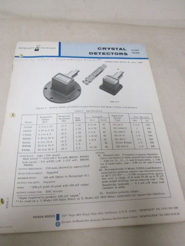 HEWLETT PACKARD CRYSTAL DETECTORS MODEL 424A (A84,T2-76)