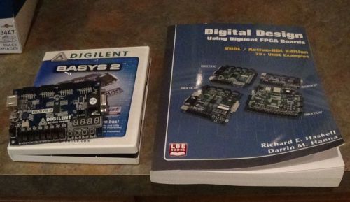 Digilent Basys 2 Spartan-3E FPGA Board Plus textbook with 75 examples