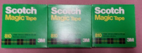 (3) Scotch Magic Tape 810, 3/4&#034; x 72 yds, 3&#034; Core 810-342592