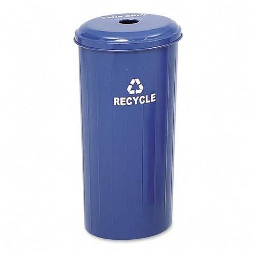 Safco 9632bu recycling receptacle 20 gallon 16inx30in steel blue for sale