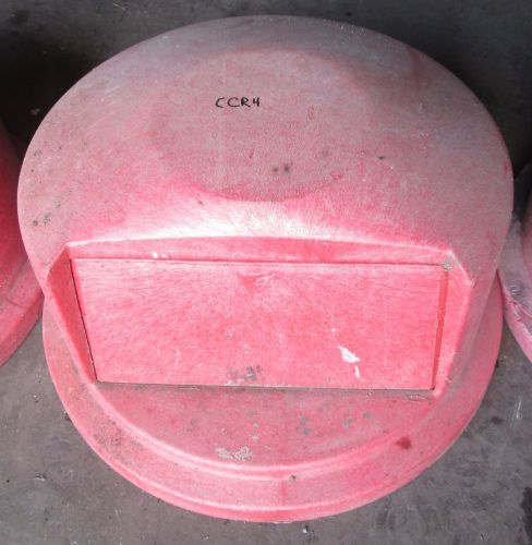 3 rubbermaid 55 gallon garbage can lids tops red for sale