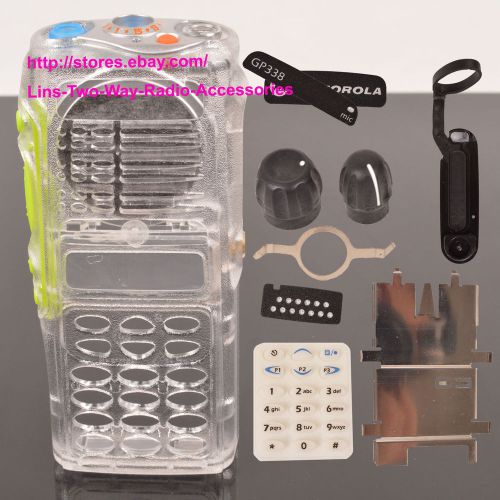 Clear Transparent replacement Repair Kit Case Housing For Motorola GP338 radio