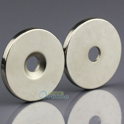 2pcs round ring magnets 25 * 3 mm counter sunk hole 5mm rare earth neodymium n50 for sale