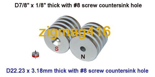 10pcs of N42 , D7/8&#034;x1/8&#034; thick with #8 screw (S) Ring Mag