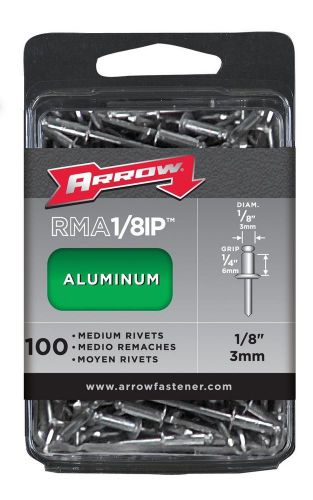 NEW Arrow RMA1/8IP Medium Aluminum 1/8-Inch Rivets, 100-Pack
