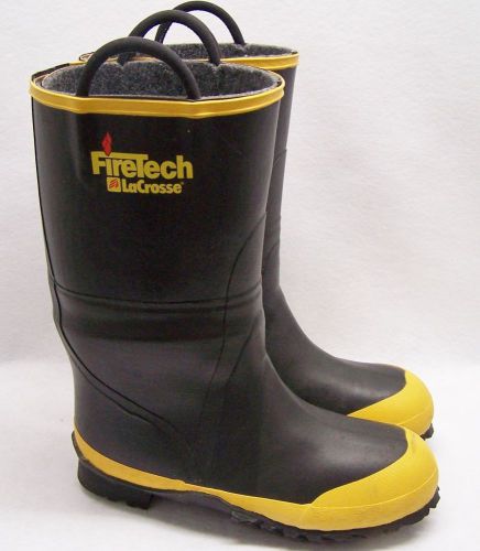 Lacrosse firetech firefighter turnout gear bunker boots / steel toe sz 12 m for sale