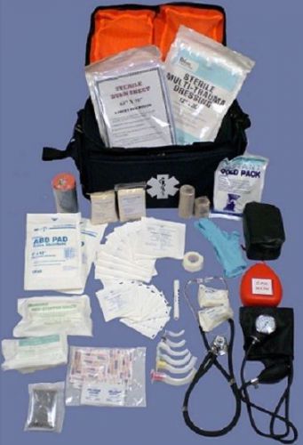 New MedSource Fully Stocked EMT Paramedic Medical Trauma Bag Pack