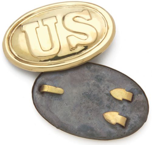 Denix civil war union enlisted 16-04 solid brass oval belt buckle 3 3/8&#034;x2 1/8&#034; for sale