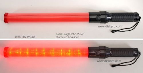 10 pcs: Traffic Safety Baton Light, in 9 Red LED Steady-glow &amp; Blinking, use 2-D