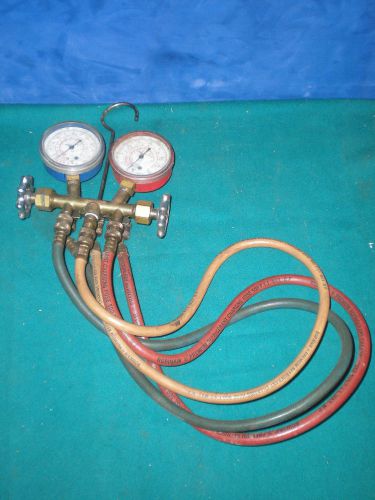 Robinair a/c refrigeration manifold hose gauge set r12 r22 r502 for sale