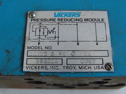 Vickers dgmx2-5-pb-cw-21 hydraulic pressure reducing valve / control module brc for sale
