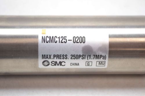 SMC NCMC125-0200 2 IN 1-1/4 IN 250PSI DOUBLE ACTING PNEUMATIC CYLINDER D425881
