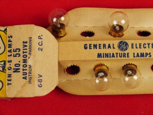 GENERAL ELECTRIC GE MINIATURE LAMPS NO 55 AUTO INSTRUMENT PARKING 4 BULBS NEW