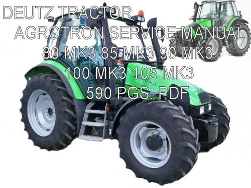 Deutz Fahr Agrotron 80 85 90 100 105 MK3 Tractor Repair Service Manual CD