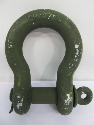 Military 1 3/8&#034;, wll 17 ton, screw pin anchor shackle w/ cotter pin for sale