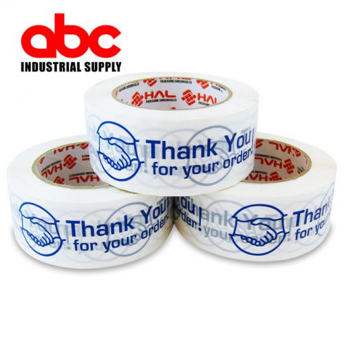 4 rolls thank you for your order box shipping tape 2&#034; 110 yds 300ft for sale