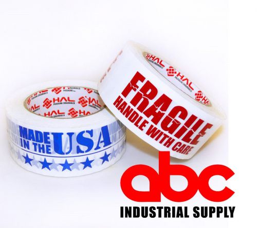 1 ROLL 2&#034; FRAGILE HANDLE W/ CARE TAPE  / 1 ROLL MADE IN USA  PRINTED TAPE