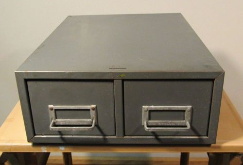 Vintage steelmaster 2 drawer stacking metal file card storage art steel cabinet for sale