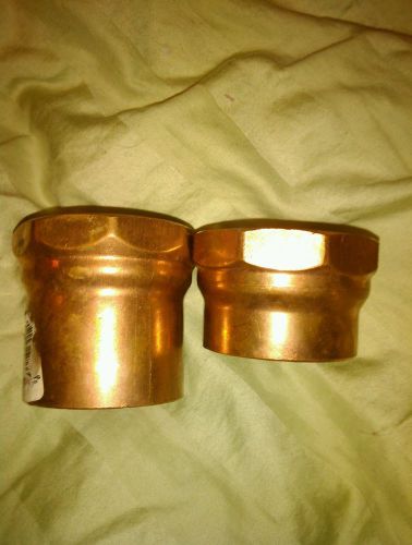 Lot of 2 2&#034; female copper adapters