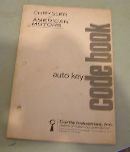 CURTIS AUTO KEY  CODE BOOK  CHRYSLER/AMERICAN MOTORS