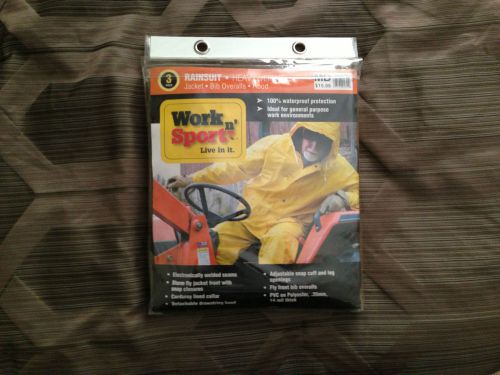 Work n&#039; Sport Heavyweight Rainsuit - 3 Piece Jacket, Bib Overalls, &amp; Hood 2X