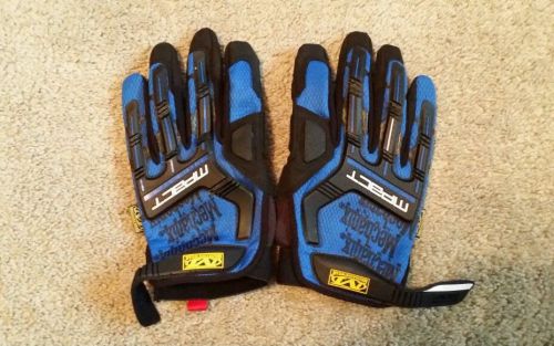 Mechanix wear mpact  original gloves xl pair blue/ black full finger mechanics for sale