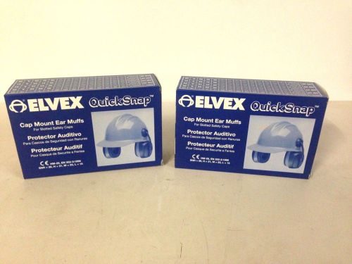 NEW, lot of 2 pairs of Elvex HM-6093 27dB, Cap/Helmet Mount Ear Muffs, outer ear