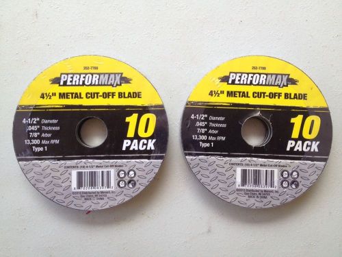 20 Performax 4 1/2&#034; Metal Cut Off Wheels Blades Grinding Cutting Steel (2)10pack