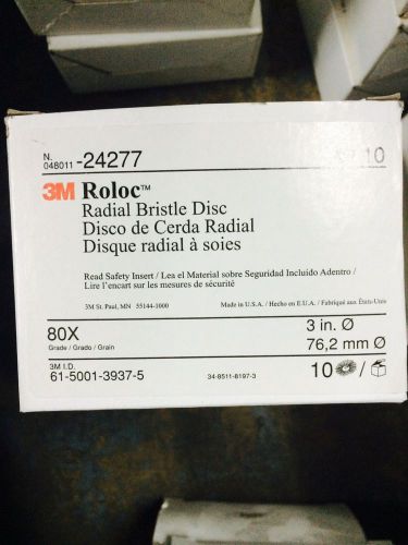 3m roloc radial bristle disc. 3 in. 80x grade. model 24277. qty 10 for sale